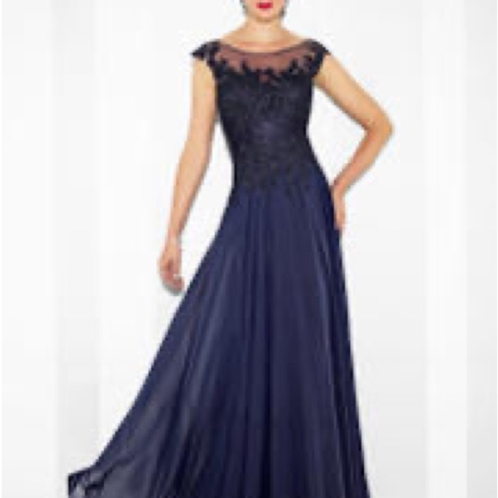 Cameron Blake cranberry RED MOB gown